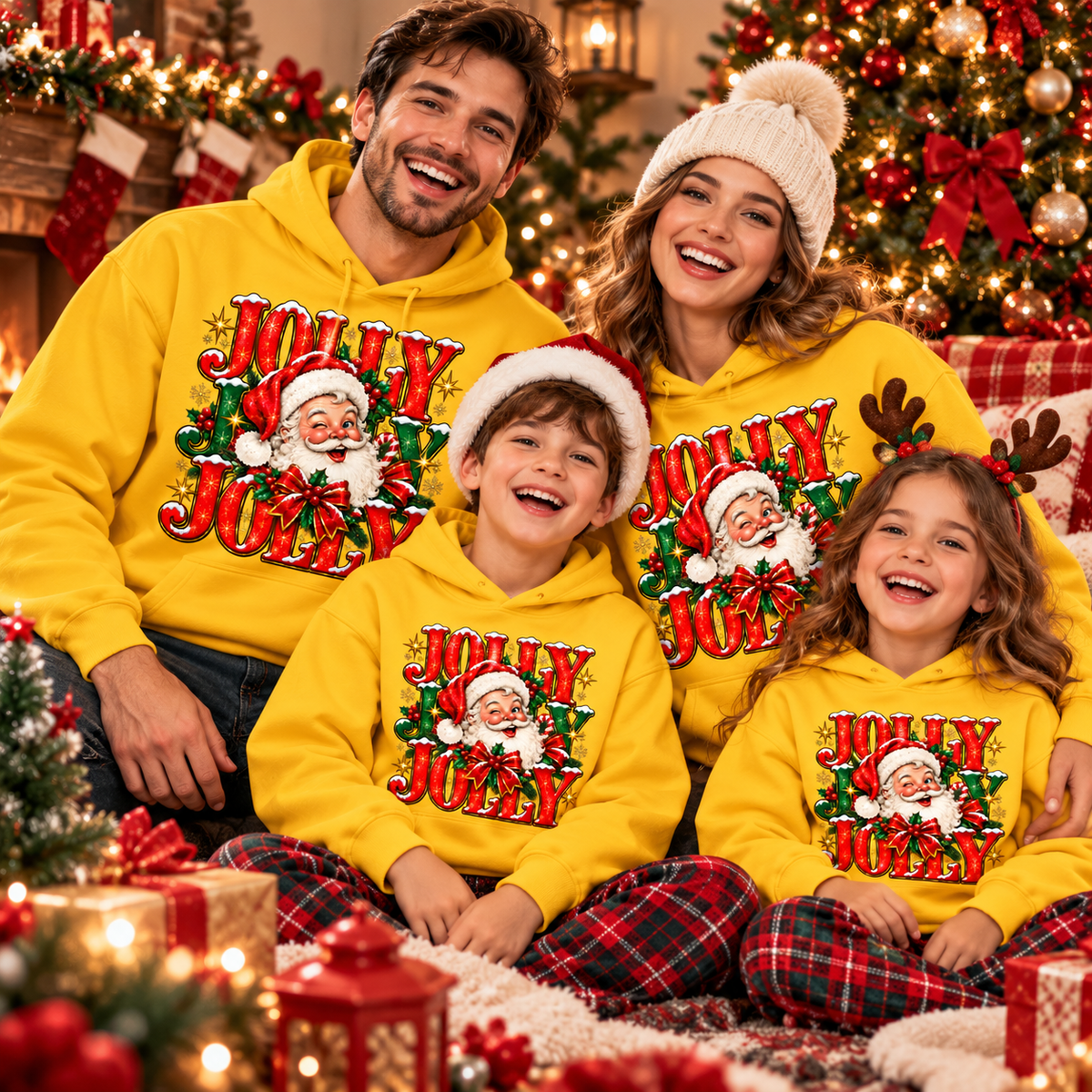 Jolly Jolly Santa Shirt, Vintage Christmas Sweatshirt, Funny Holiday Hoodie, Festive Santa Gift