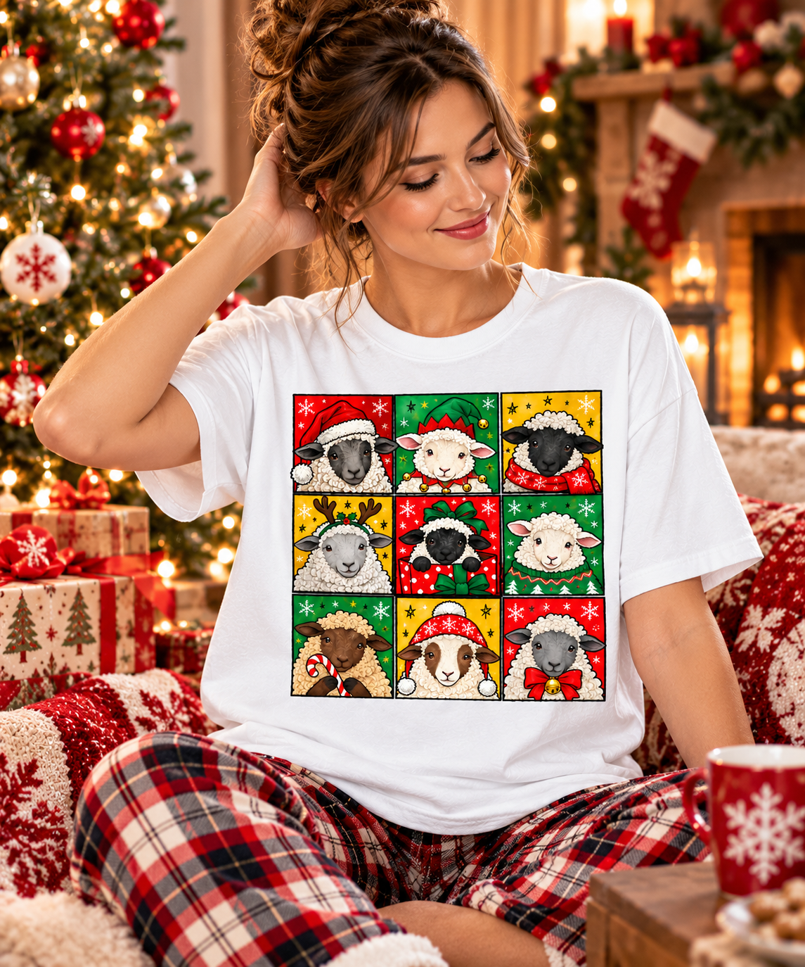 Christmas Sheep Shirt, Funny Sheep Holiday Tee, Cute Farm Animal Christmas Gift