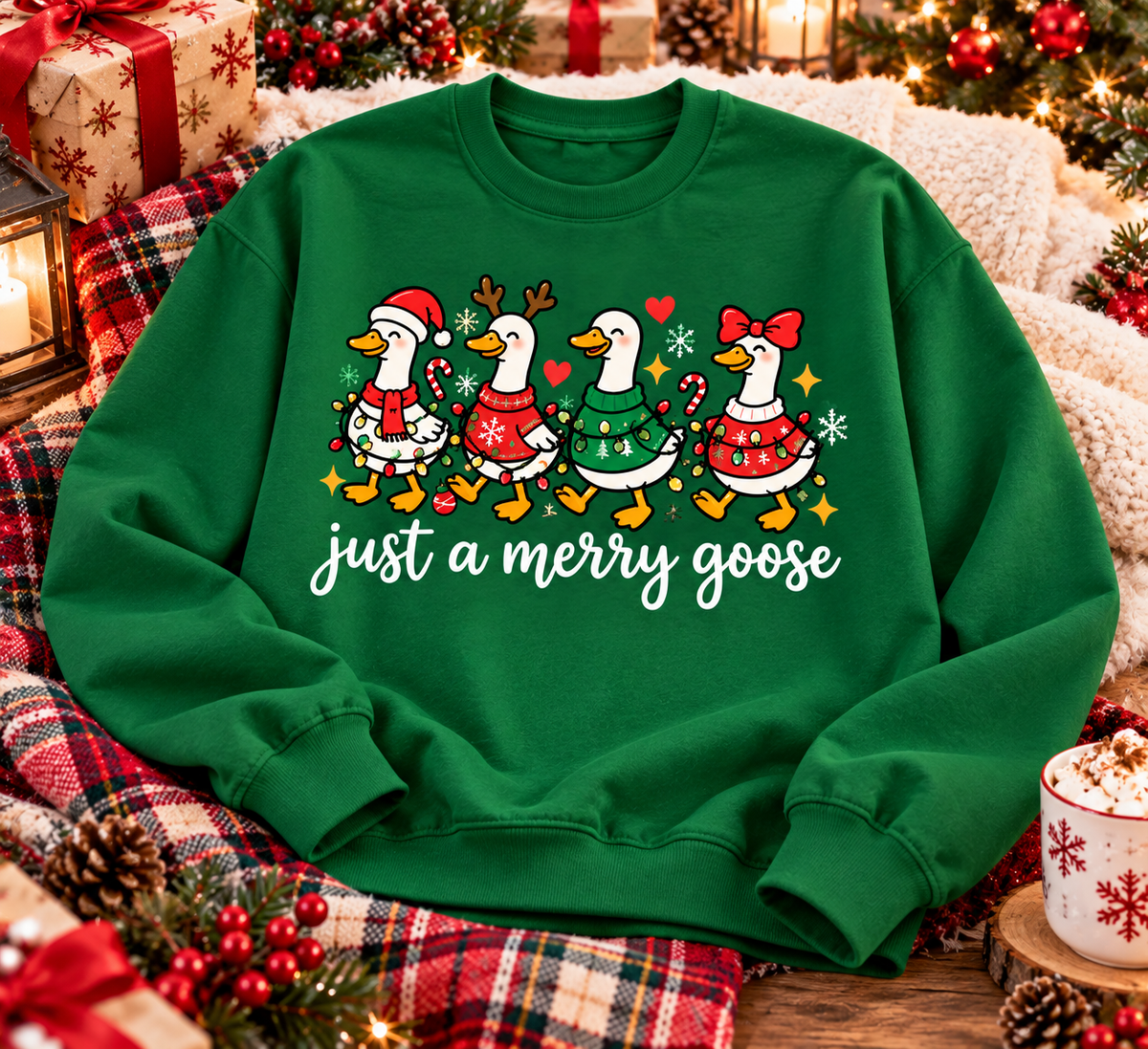 Just a Merry Goose Christmas Shirt, Sweatshirt & Hoodie