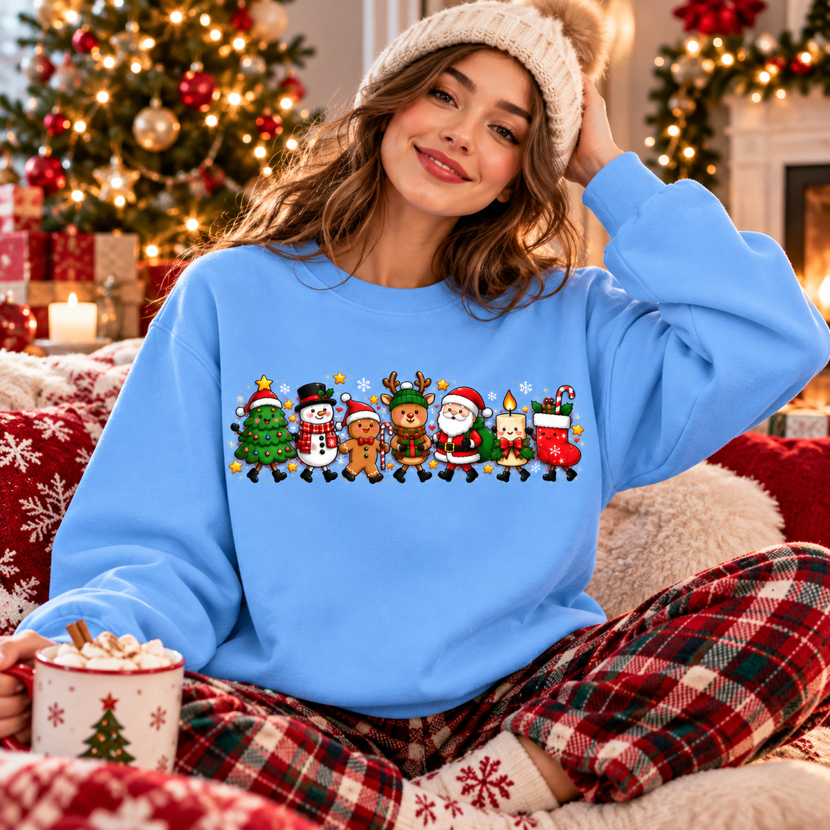 Cute Christmas Shirt, Kawaii Holiday Character Tee, Christmas Gift