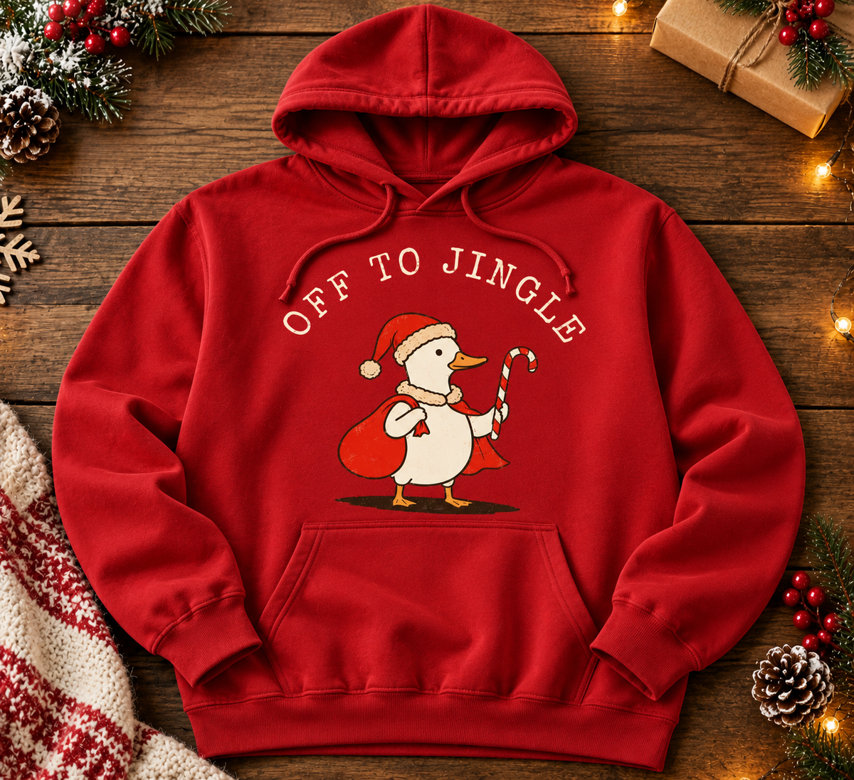 Funny Christmas Duck Sweatshirt, Vintage Santa Goose Crewneck, Cute Holiday Gift