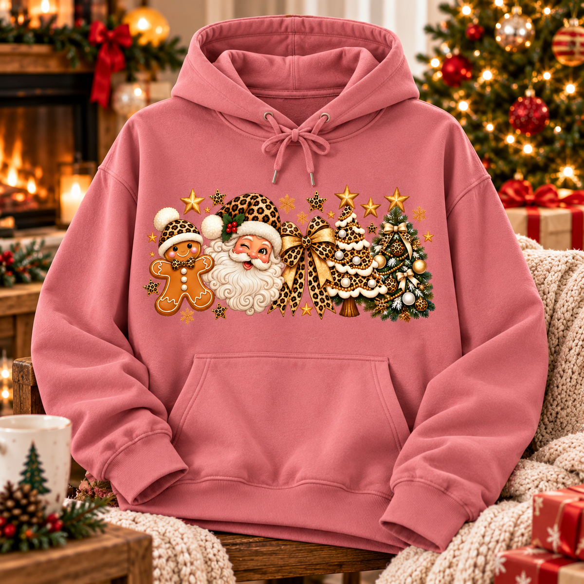 Leopard Print Christmas Shirt, Sweatshirt & Hoodie