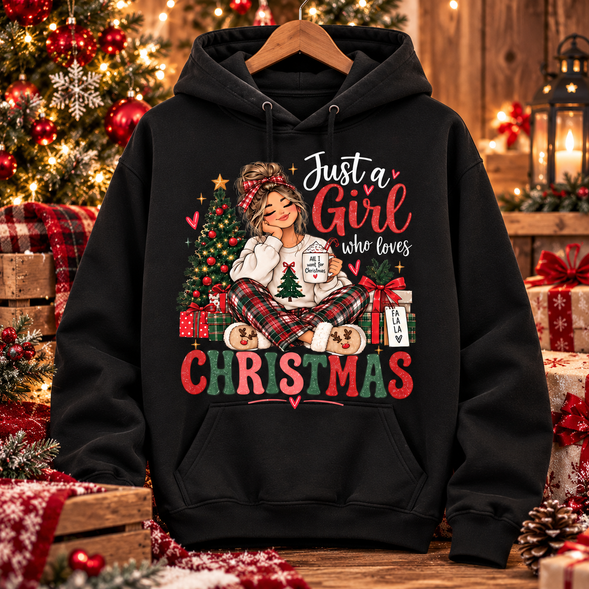 Christmas Shirt, Just a Girl Who Loves Christmas Tee, Sweatshirt & Hoodie