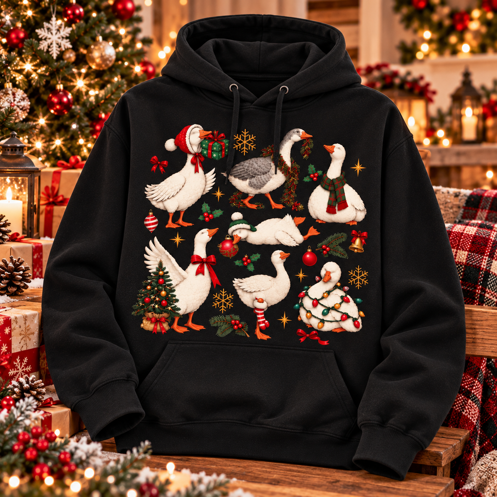 Funny Christmas Goose Shirt – Festive Goose Sweatshirt & Hoodie