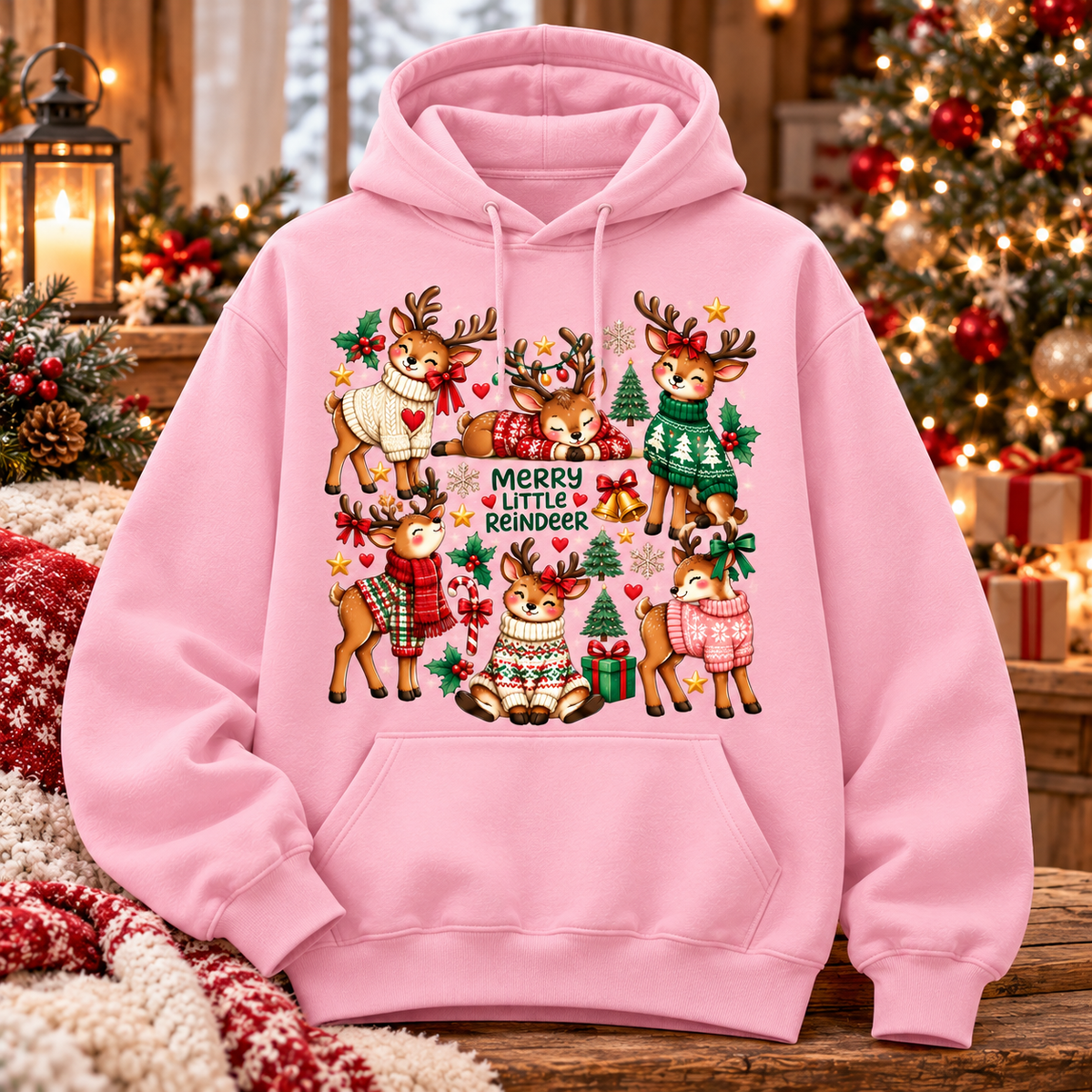 Merry Little Reindeer Shirt, Cute Christmas Tee, Reindeer Holiday Gift