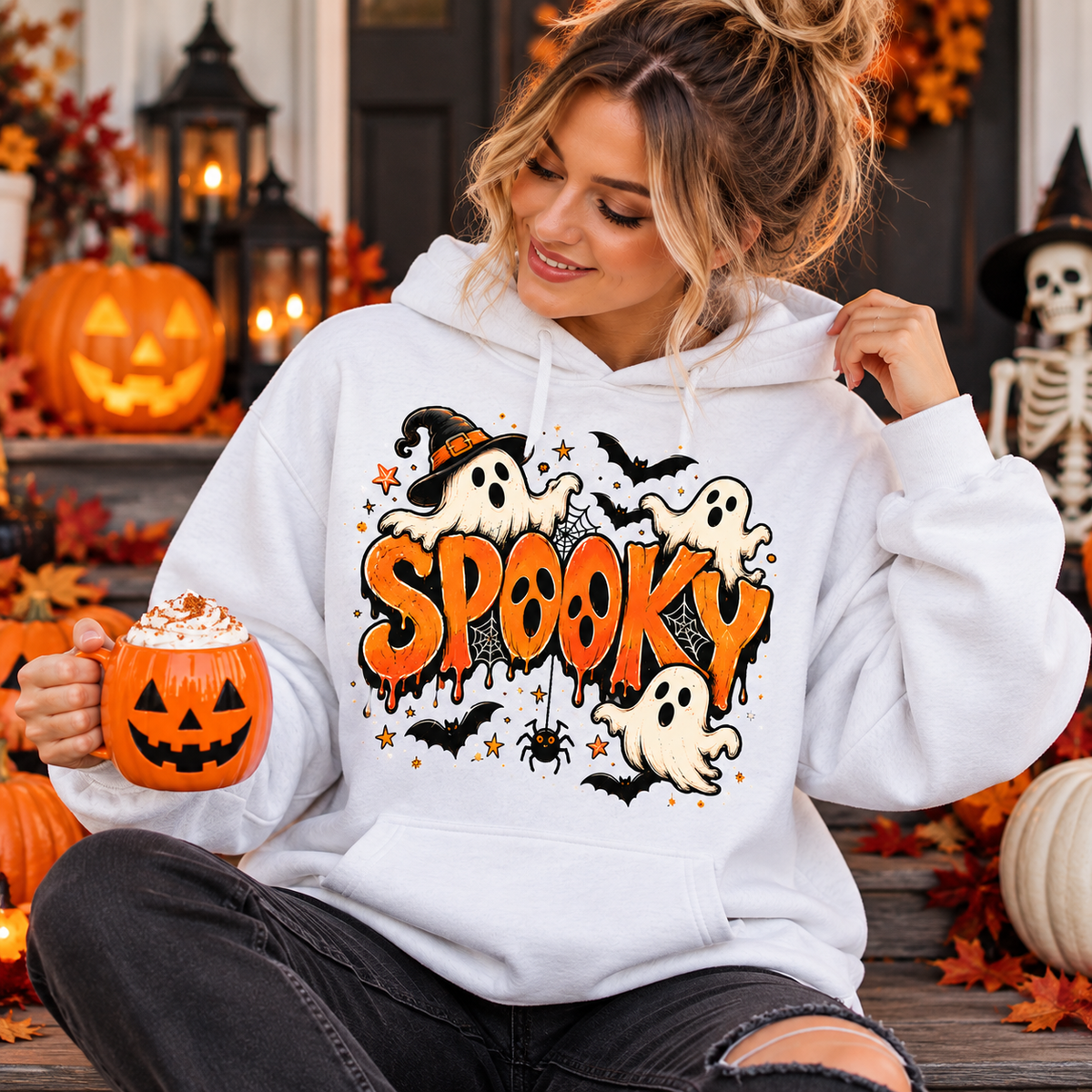 Spooky Halloween Shirt, Ghost T-Shirt, Sweatshirt & Hoodie