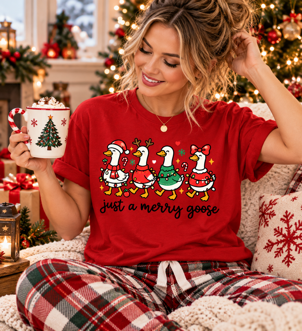 Just a Merry Goose Christmas Shirt, Sweatshirt & Hoodie