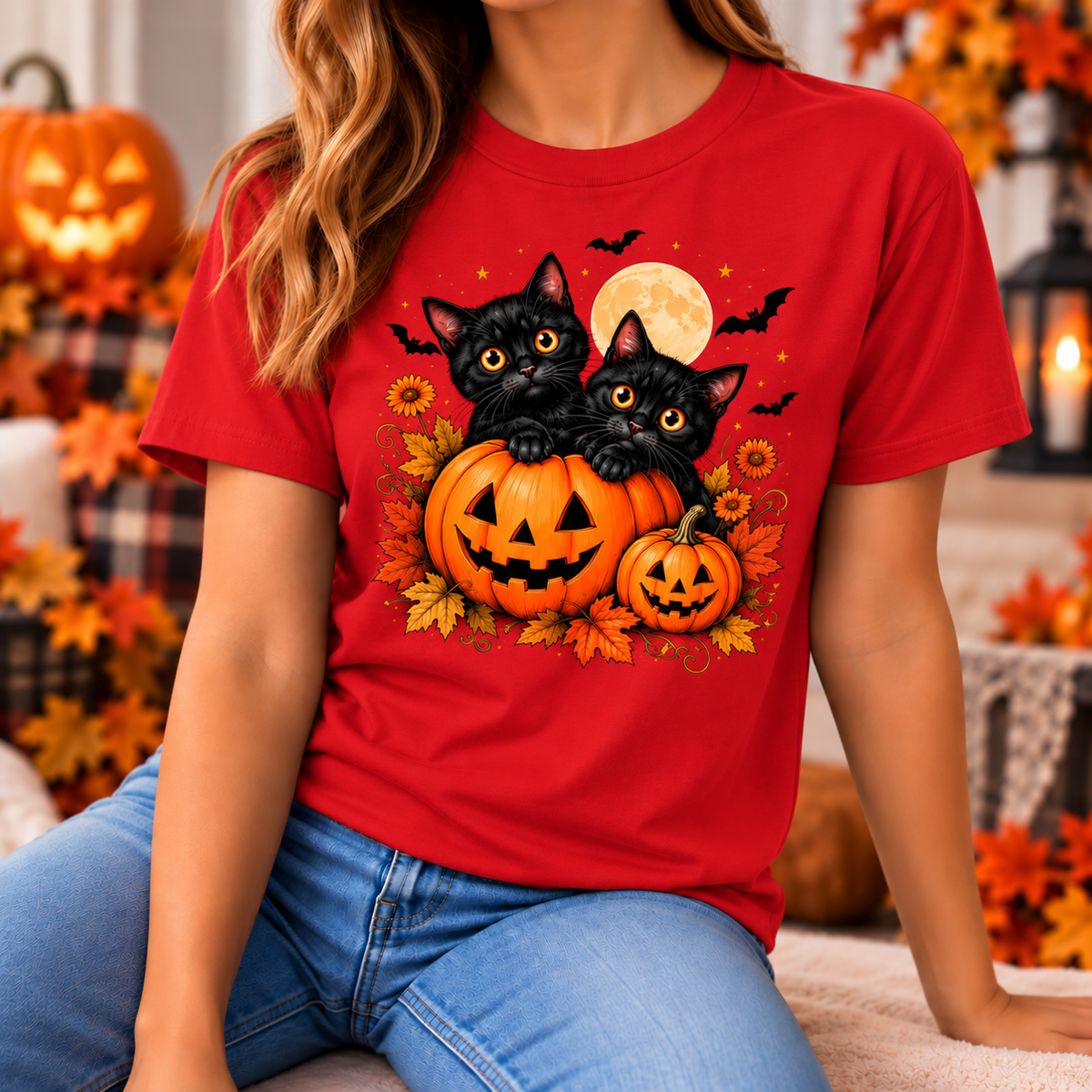 Black Cat Halloween Shirt – Pumpkin T-Shirt, Sweatshirt & Hoodie