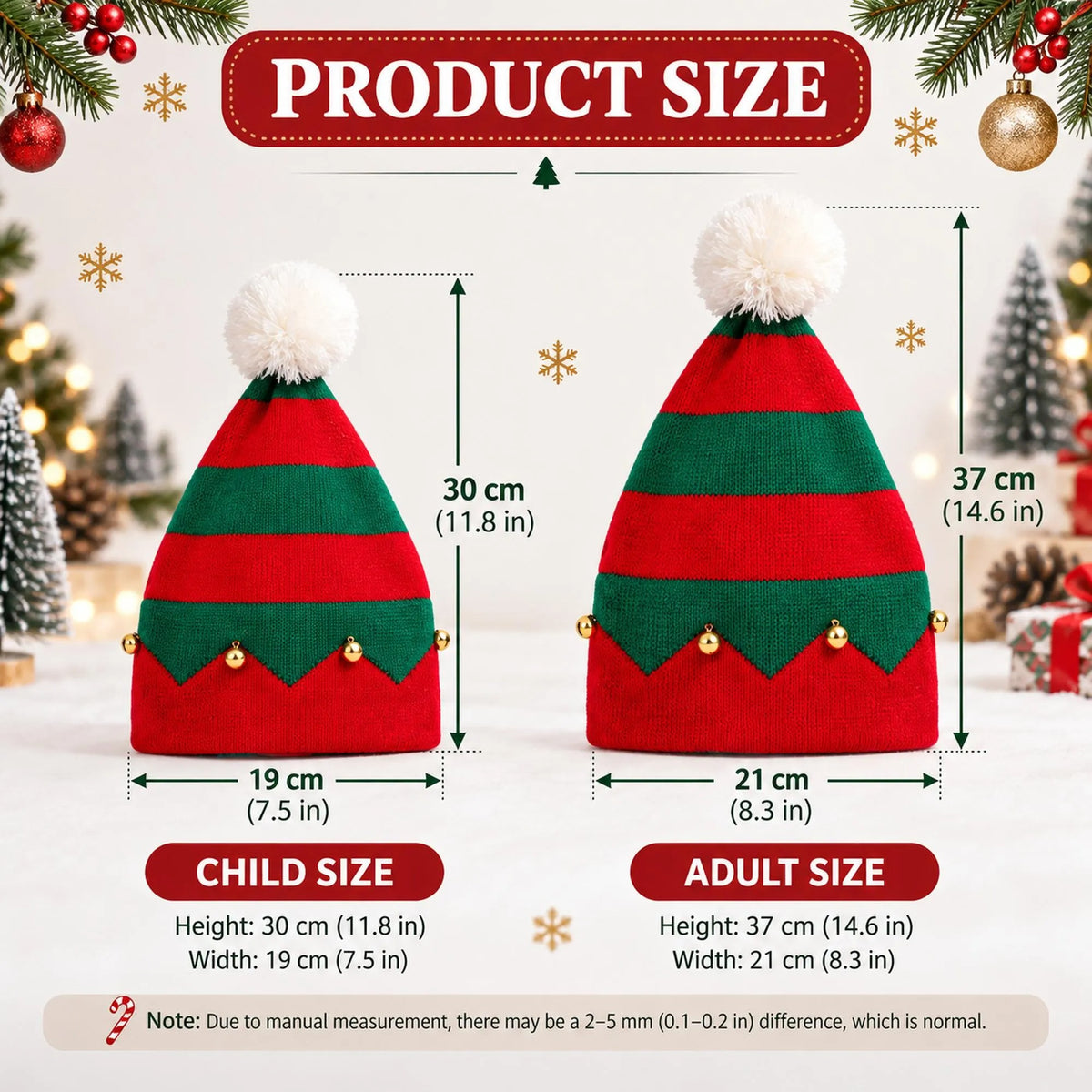 Personalized Christmas Hat, Custom Name Elf Hat for Kids and Adults, Matching Family Christmas Gift