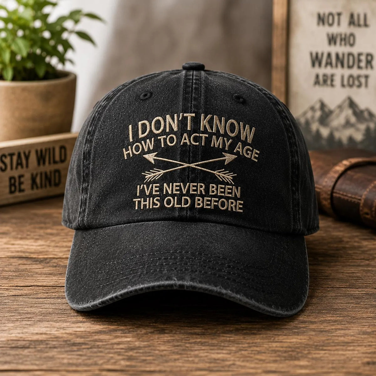 Funny Aging Hat, Vintage Washed Dad Cap, Humorous Gift for Dad, Grandpa Birthday Gift, Embroidered Baseball Hat