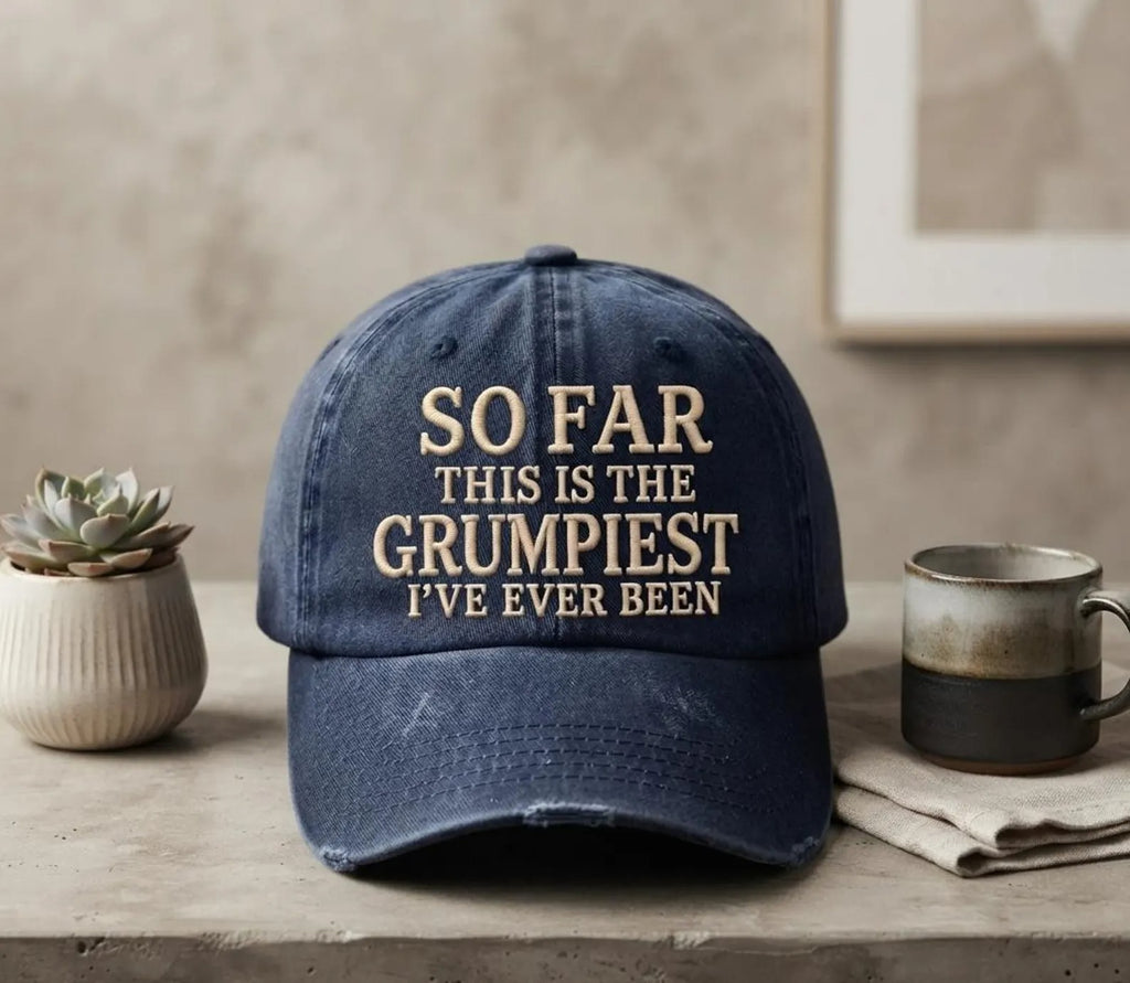 Funny Grumpy Dad Hat, Aging Humor Embroidered Cap, Vintage Washed Hat, Grandpa Birthday Gift, Funny Gift for Men