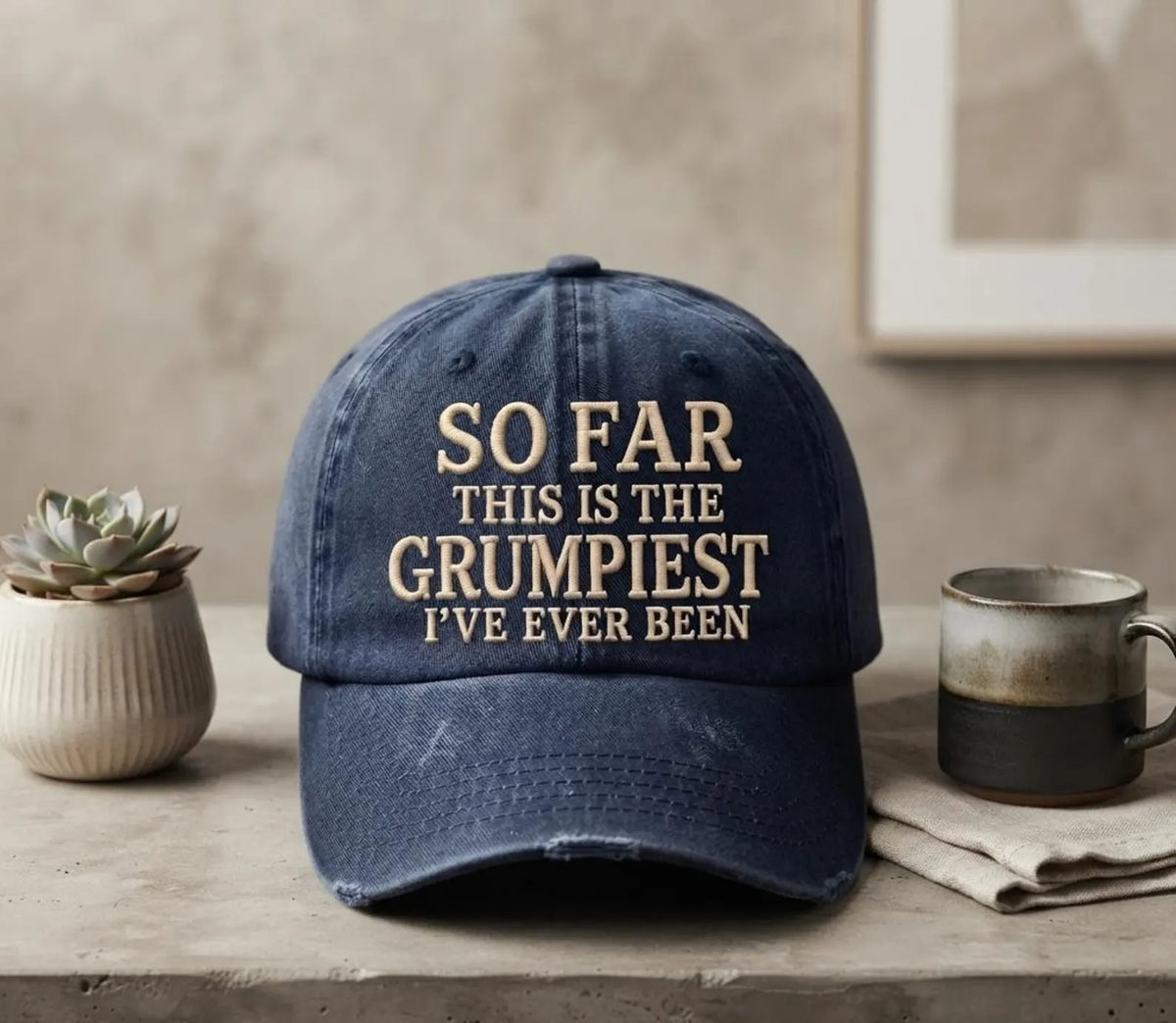Funny Grumpy Dad Hat, Aging Humor Embroidered Cap, Vintage Washed Hat, Grandpa Birthday Gift, Funny Gift for Men