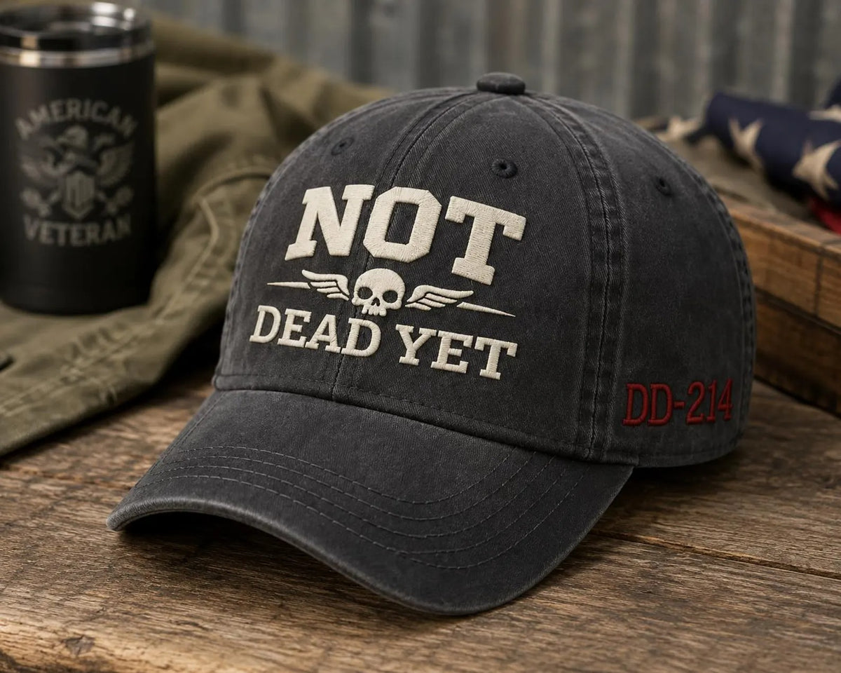 Veteran Dad Hat, Embroidered Military Inspired Cap, Distressed Skull Hat, Patriotic Veteran Gift