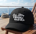 On Cruise Mode Embroidered Dad Hat, Vacation Baseball Cap, Cruise Ship Travel Gift, Unisex Adjustable Cotton Hat, Holiday Beach Accessories