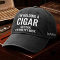 Cigar Lover Embroidered Hat, Cigar Smoker Gift, Funny Cigar Cap, Dad Gift, Retirement Gift, Adjustable Baseball Cap