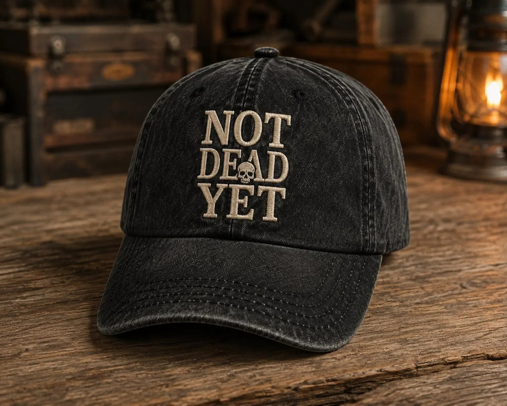 Vintage Skull Embroidered Cap, Gothic Dad Hat, Distressed Black Baseball Hat, Unisex Casual Streetwear Gift
