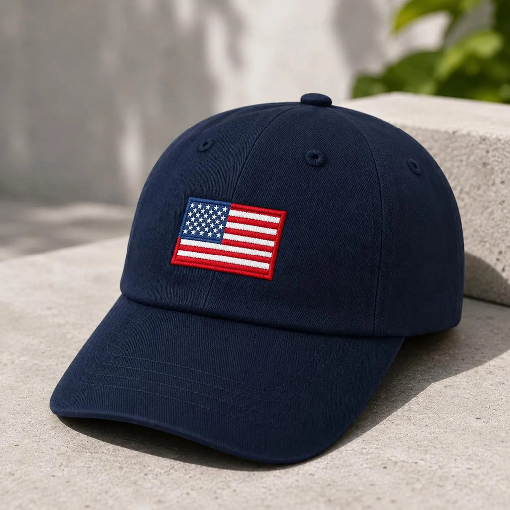 American Flag Embroidered Hat, USA Flag Baseball Cap, Patriotic Dad Hat, Independence Day Gift, Military Support Gift