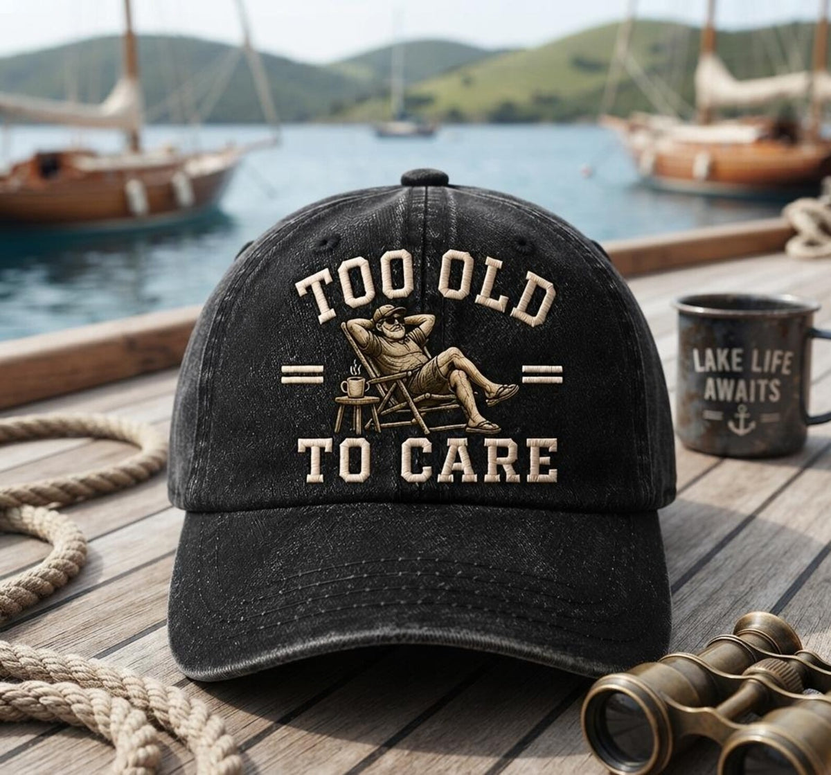 Funny Grandpa Hat, Too Old To Care Cap, Vintage Washed Dad Hat, Retirement Gift for Men, Funny Aging Gift