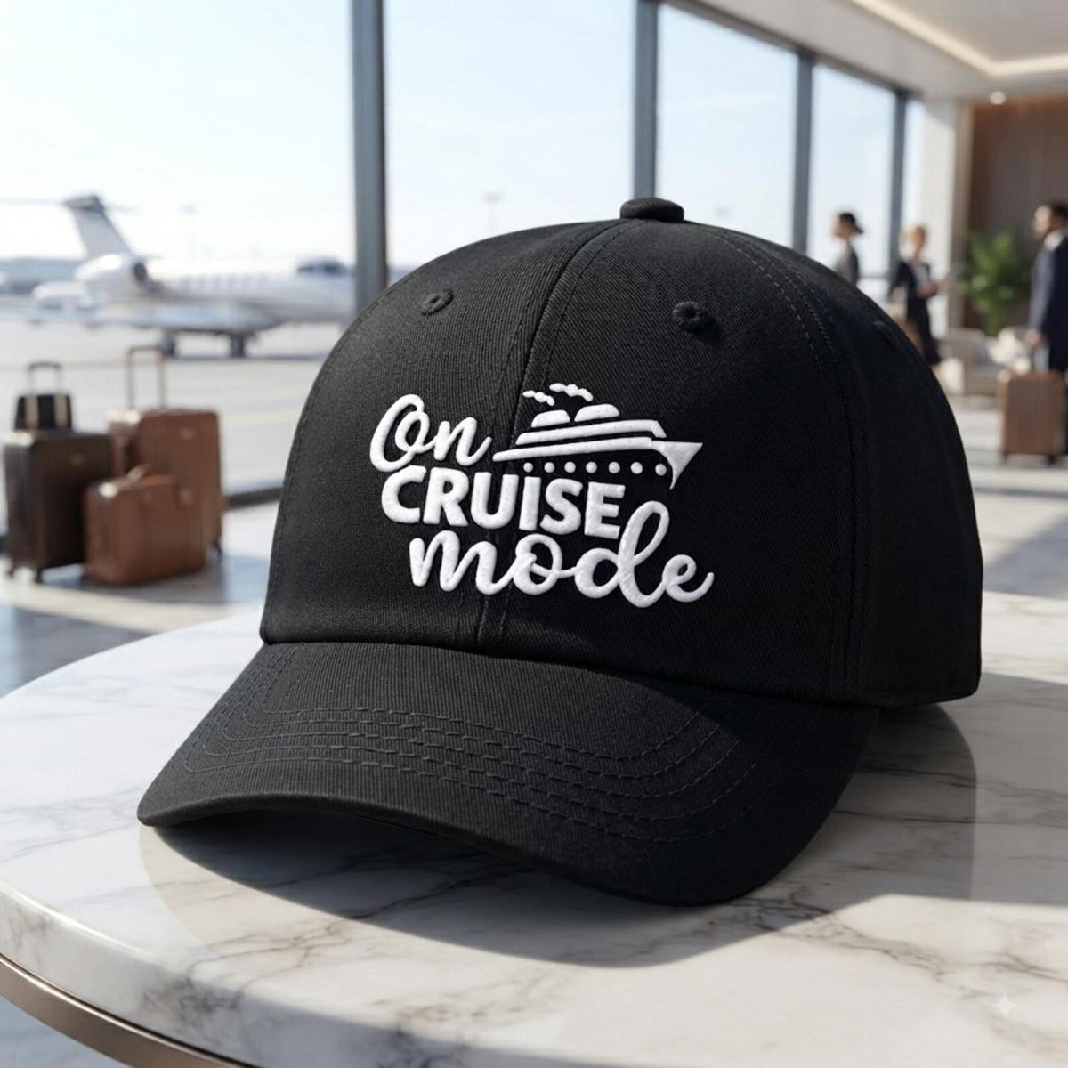 On Cruise Mode Embroidered Dad Hat, Vacation Baseball Cap, Cruise Ship Travel Gift, Unisex Adjustable Cotton Hat, Holiday Beach Accessories