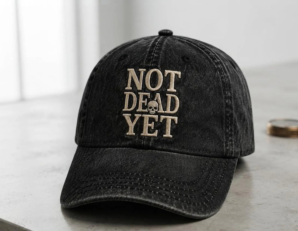 Vintage Skull Embroidered Cap, Gothic Dad Hat, Distressed Black Baseball Hat, Unisex Casual Streetwear Gift