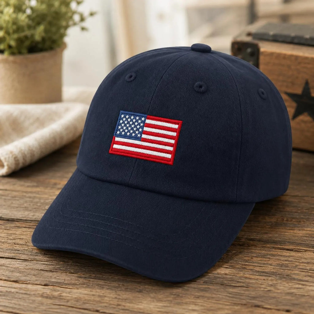 American Flag Embroidered Hat, USA Flag Baseball Cap, Patriotic Dad Hat, Independence Day Gift, Military Support Gift