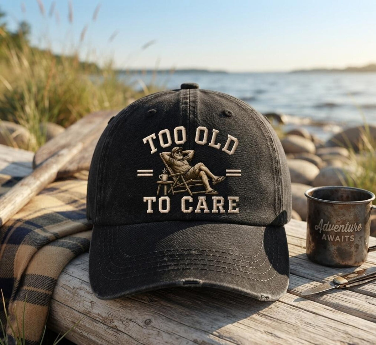 Funny Grandpa Hat, Too Old To Care Cap, Vintage Washed Dad Hat, Retirement Gift for Men, Funny Aging Gift