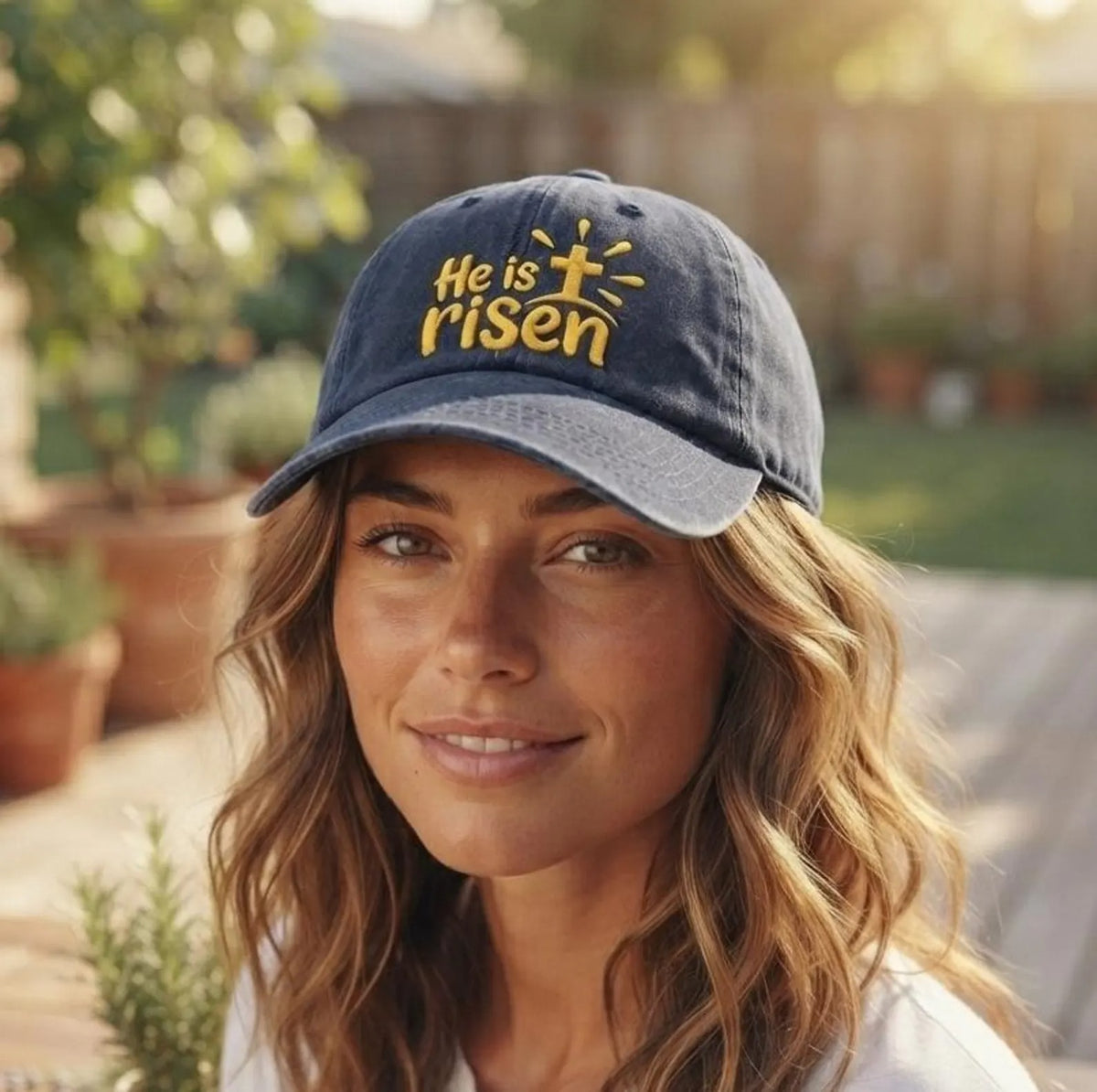 Christian Baseball Cap, He Is Risen Embroidered Hat, Faith Based Gift, Religious Dad Hat, Easter Hat, Unisex Vintage Washed Cotton Hat
