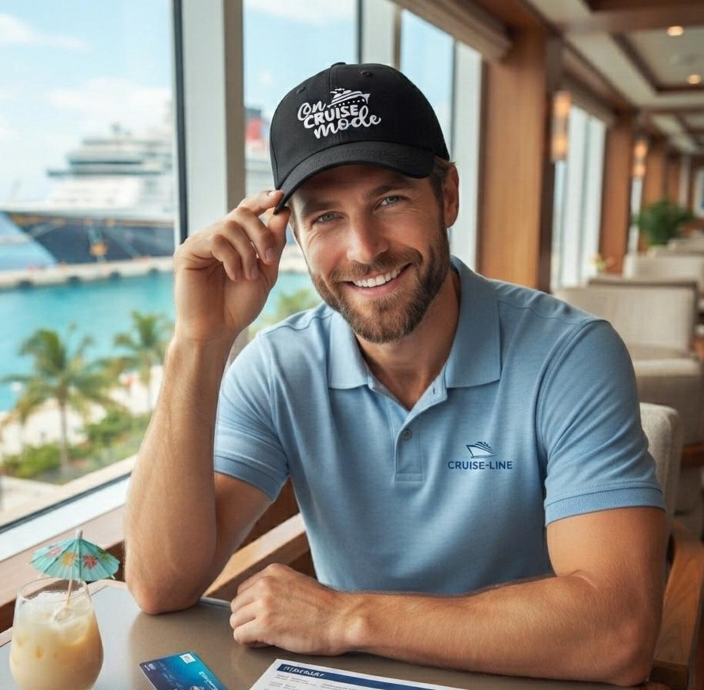 On Cruise Mode Embroidered Dad Hat, Vacation Baseball Cap, Cruise Ship Travel Gift, Unisex Adjustable Cotton Hat, Holiday Beach Accessories