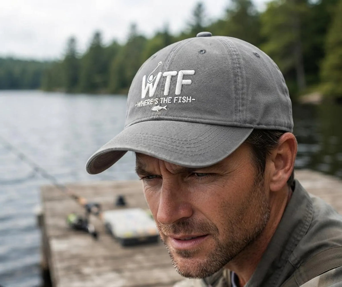 Funny Fishing Hat, Where's The Fish Cap, Embroidered Angler Dad Hat, Fisherman Gift, Vintage Baseball Cap