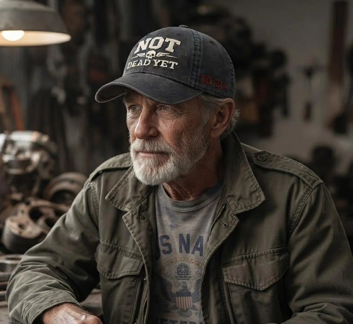 Veteran Dad Hat, Embroidered Military Inspired Cap, Distressed Skull Hat, Patriotic Veteran Gift