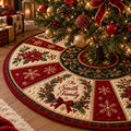 Personalized Christmas Tree Skirt, Custom Family Name Quilt Tree Skirt, Traditional Holiday Decor, Christmas Keepsake for Family, Xmas Gift