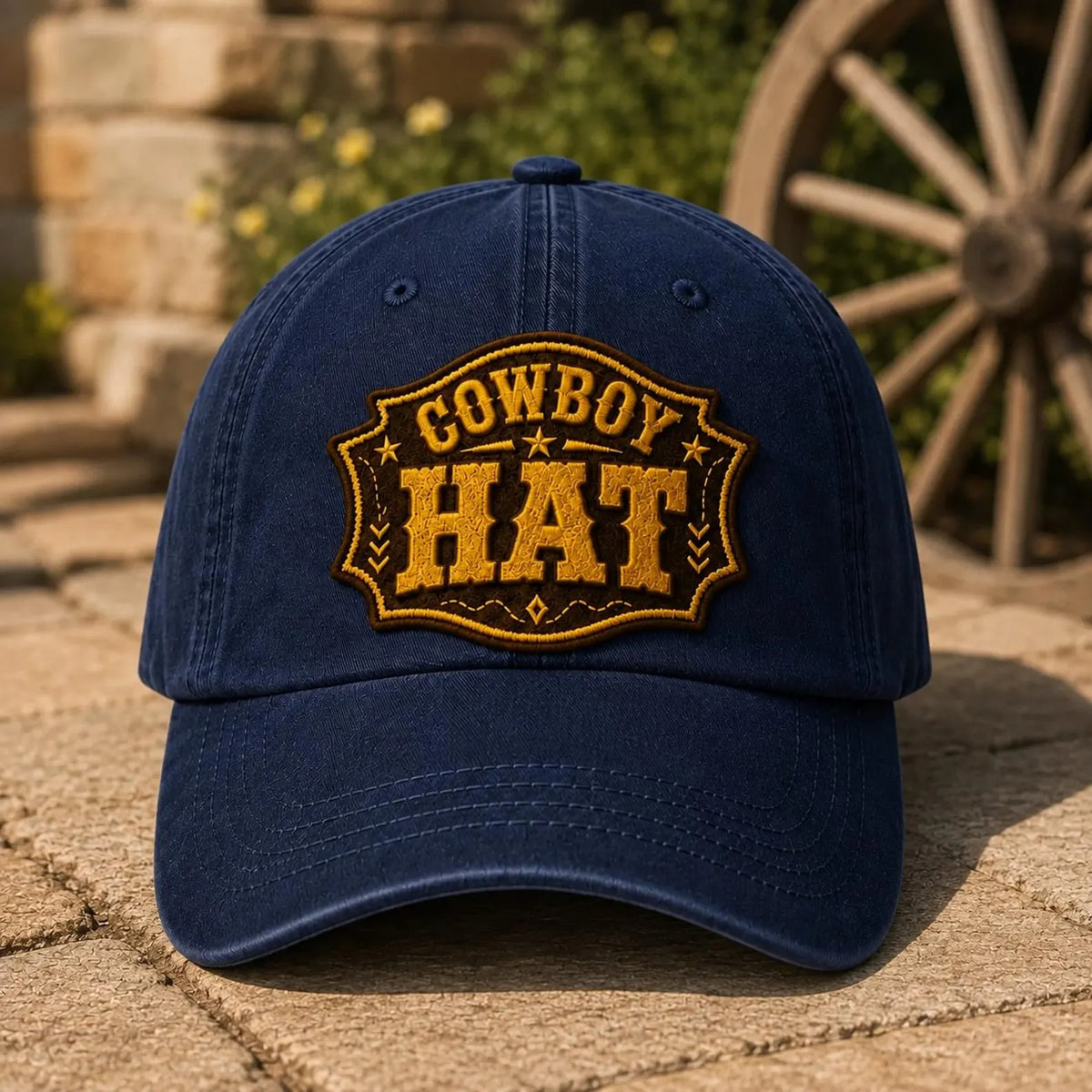 Cowboy Hat Embroidered Cap, Western Style Hat, Rustic Ranch Hat, Country Gift for Men, Farm Hat, Vintage Inspired Baseball Cap