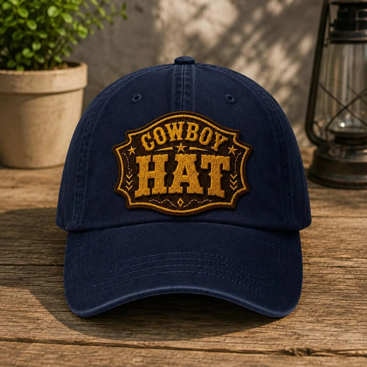Cowboy Hat Embroidered Cap, Western Style Hat, Rustic Ranch Hat, Country Gift for Men, Farm Hat, Vintage Inspired Baseball Cap