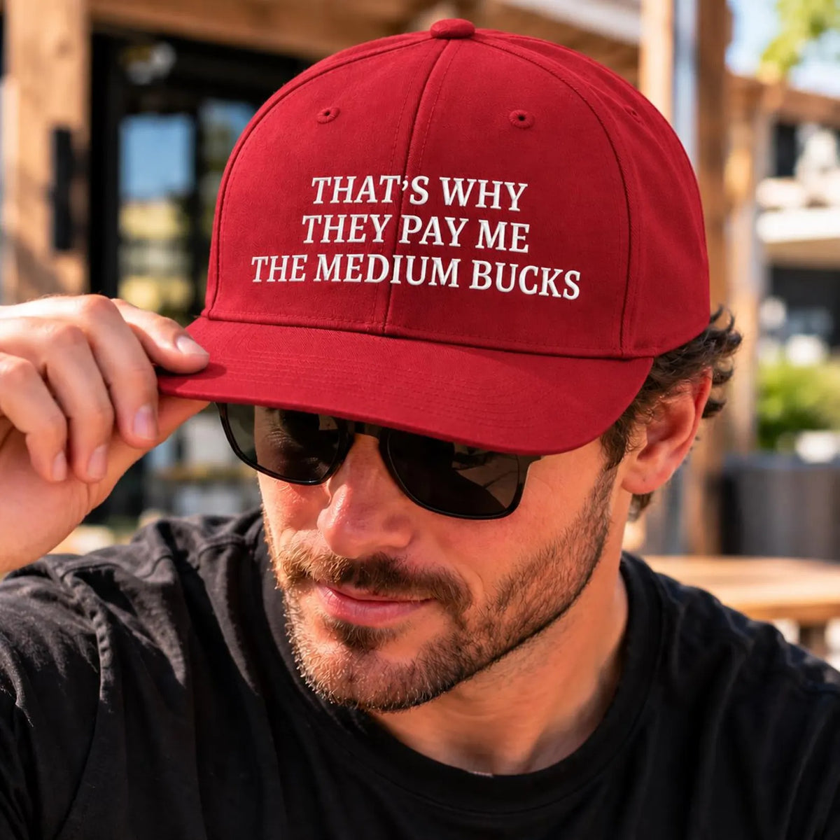 That's Why They Pay Me the Medium Bucks Hat, Funny Work Quote Cap, Embroidered Baseball Hat, Sarcastic Office Gift, Coworker Gift