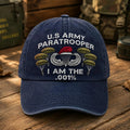 Paratrooper Embroidered Hat, Airborne Military Cap, Veteran Gift, Navy Blue Baseball Cap, Military Dad Hat