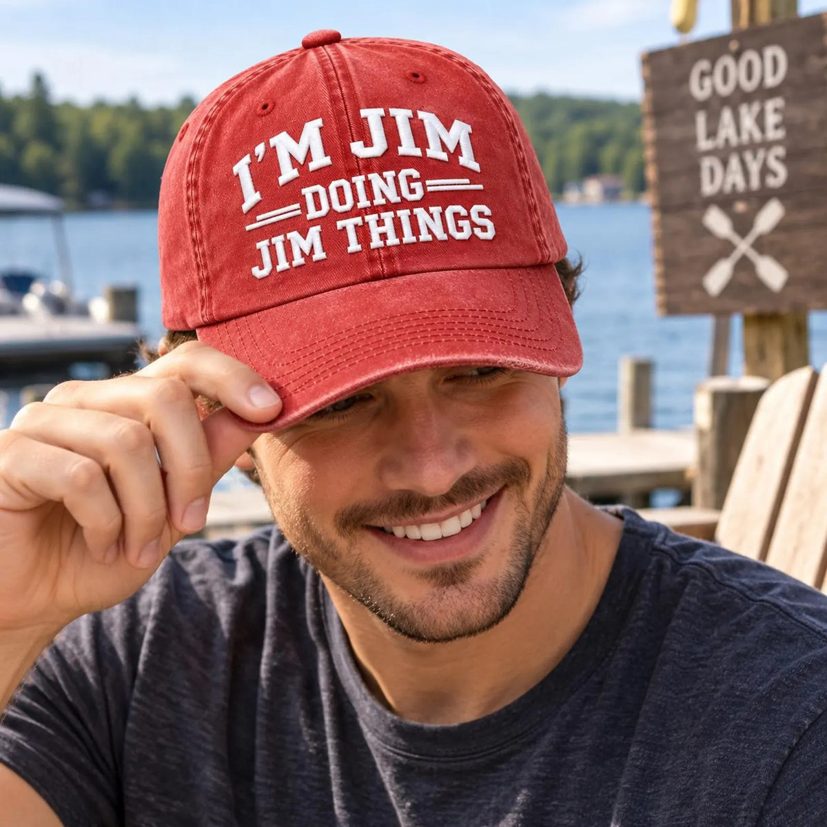 Funny Jim Hat, I'm Jim Doing Jim Things Embroidered Cap, Men's Washed Baseball Hat, Funny Gift for Jim, Dad Gift, Novelty Hat