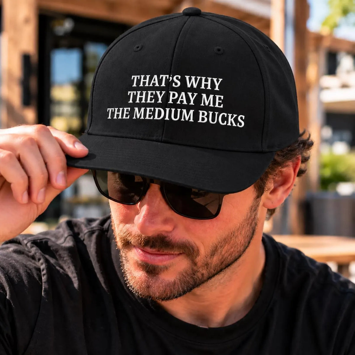 That's Why They Pay Me the Medium Bucks Hat, Funny Work Quote Cap, Embroidered Baseball Hat, Sarcastic Office Gift, Coworker Gift