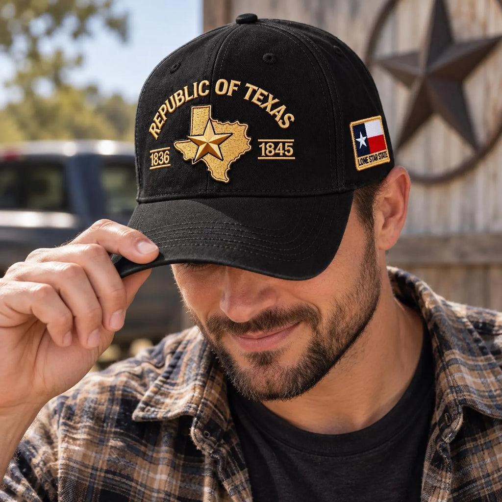 Personalized Year Hat, Custom Date Embroidered Cap, Texas Inspired Hat, Vintage Washed Baseball Cap, Western Dad Hat, Anniversary Gift