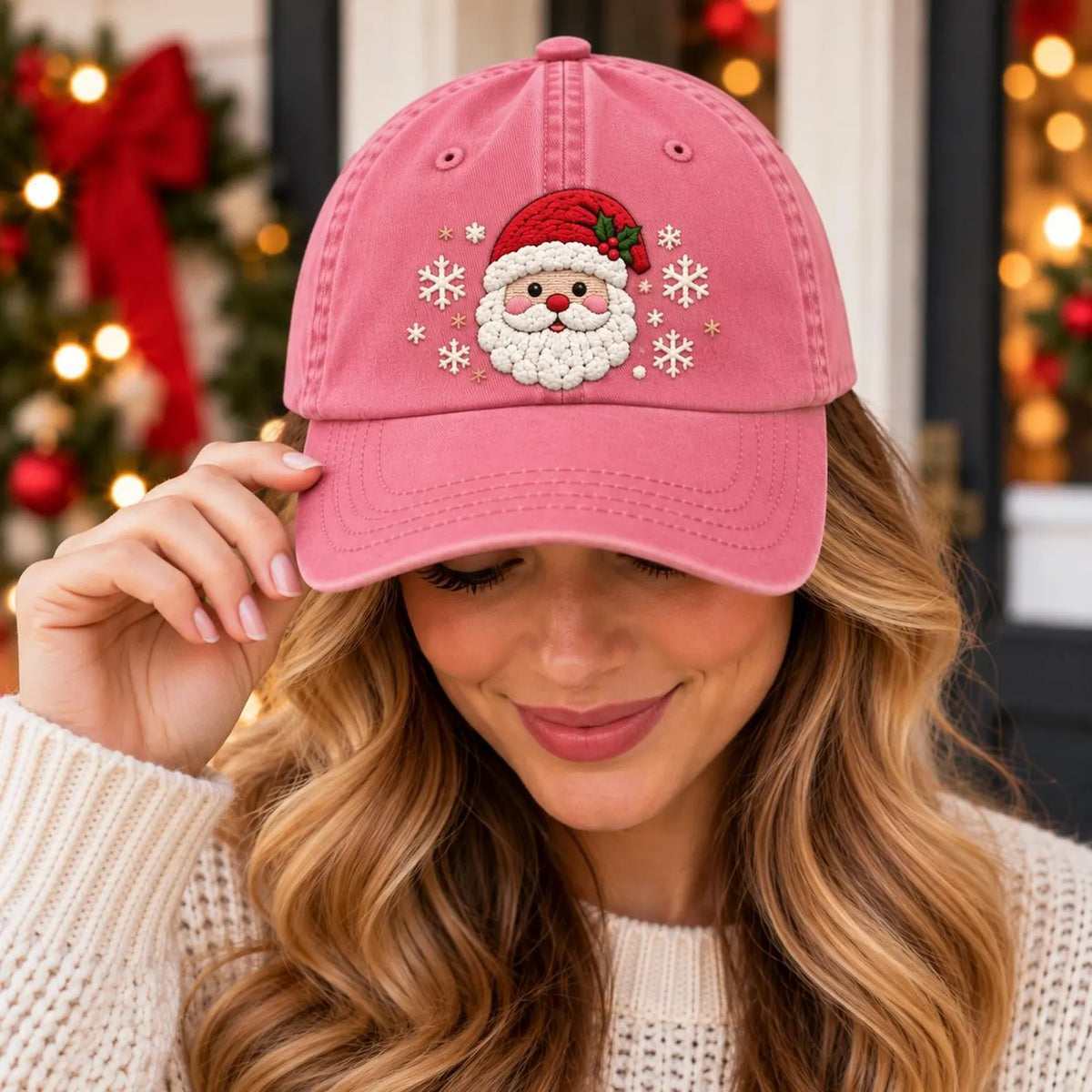 Santa Embroidered Hat, Christmas Baseball Cap, Santa Claus Hat, Holiday Hat, Christmas Gift, Winter Cap, Festive Unisex Ha
