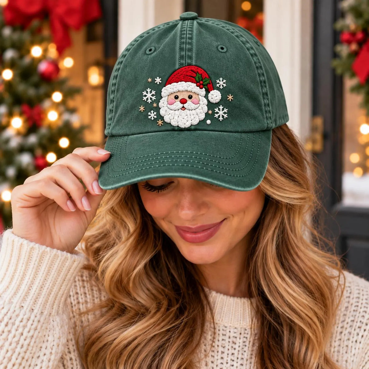 Santa Embroidered Hat, Christmas Baseball Cap, Santa Claus Hat, Holiday Hat, Christmas Gift, Winter Cap, Festive Unisex Ha
