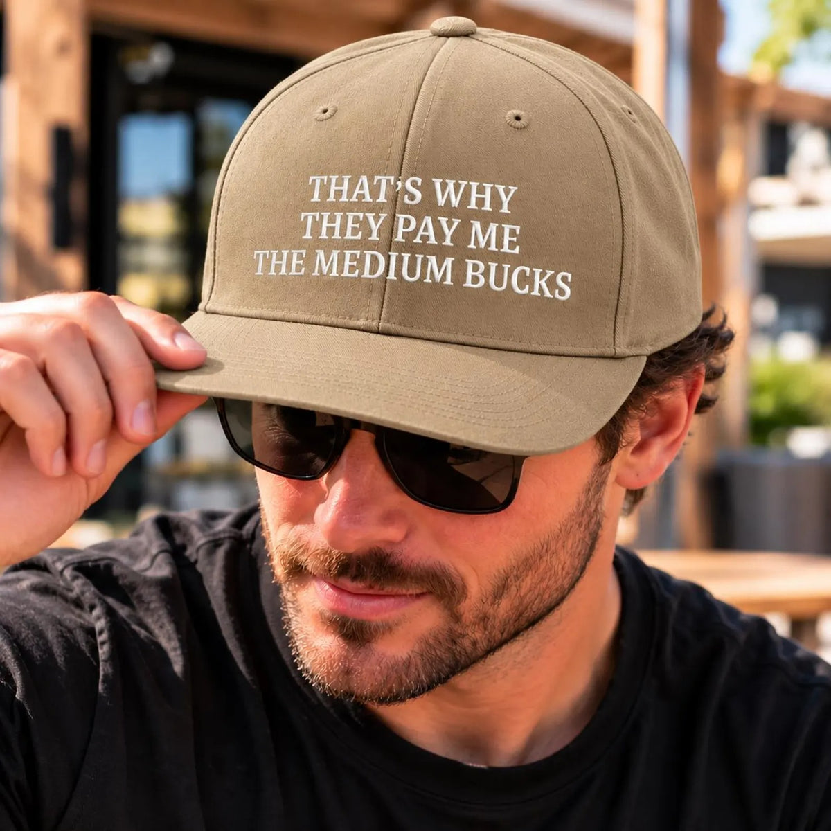 That's Why They Pay Me the Medium Bucks Hat, Funny Work Quote Cap, Embroidered Baseball Hat, Sarcastic Office Gift, Coworker Gift