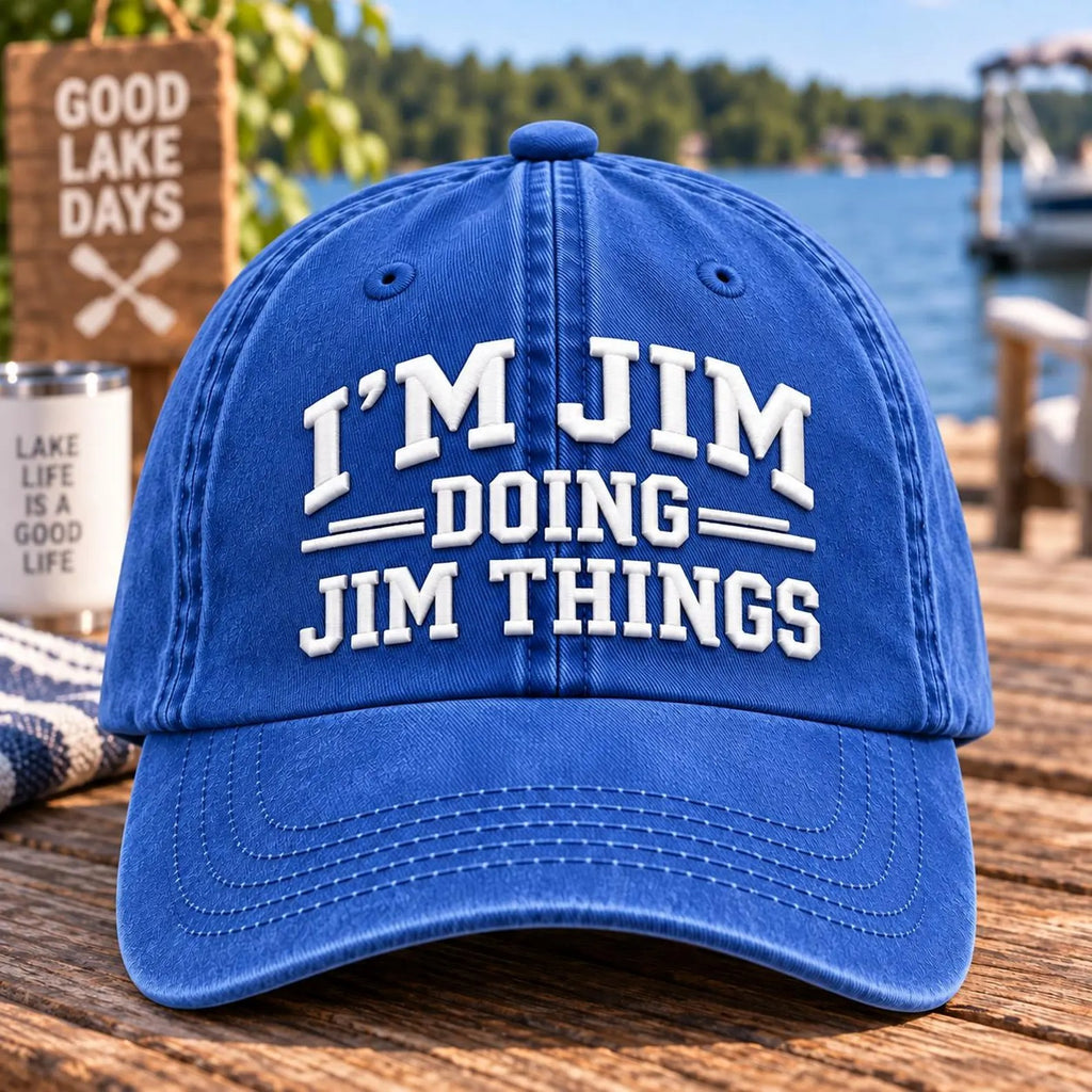 Funny Jim Hat, I'm Jim Doing Jim Things Embroidered Cap, Men's Washed Baseball Hat, Funny Gift for Jim, Dad Gift, Novelty Hat
