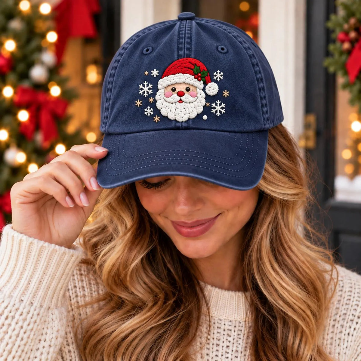 Santa Embroidered Hat, Christmas Baseball Cap, Santa Claus Hat, Holiday Hat, Christmas Gift, Winter Cap, Festive Unisex Ha