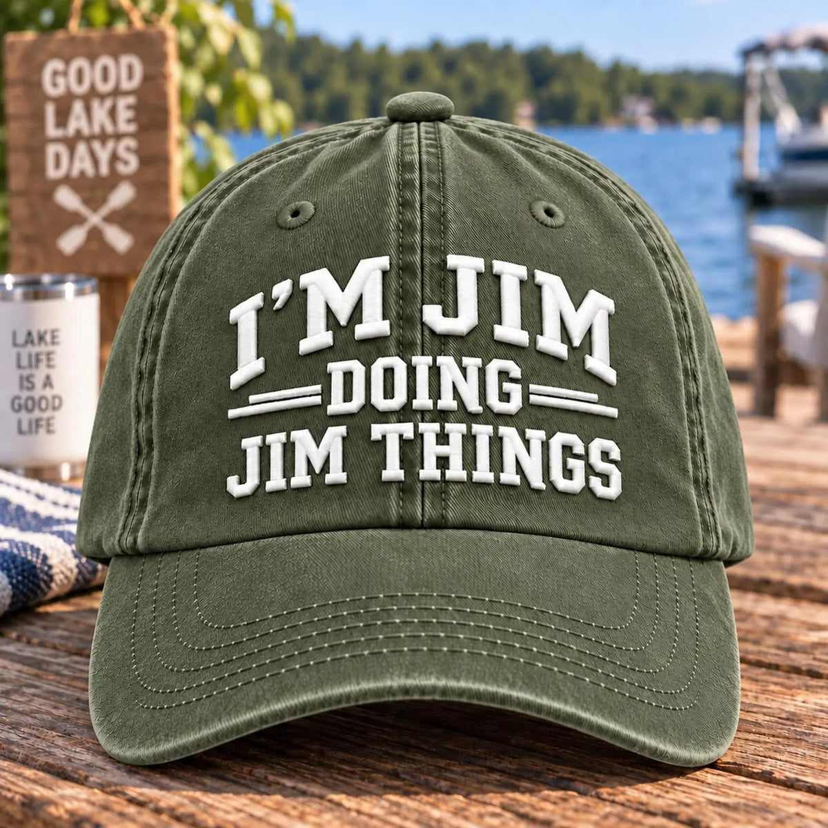 Funny Jim Hat, I'm Jim Doing Jim Things Embroidered Cap, Men's Washed Baseball Hat, Funny Gift for Jim, Dad Gift, Novelty Hat