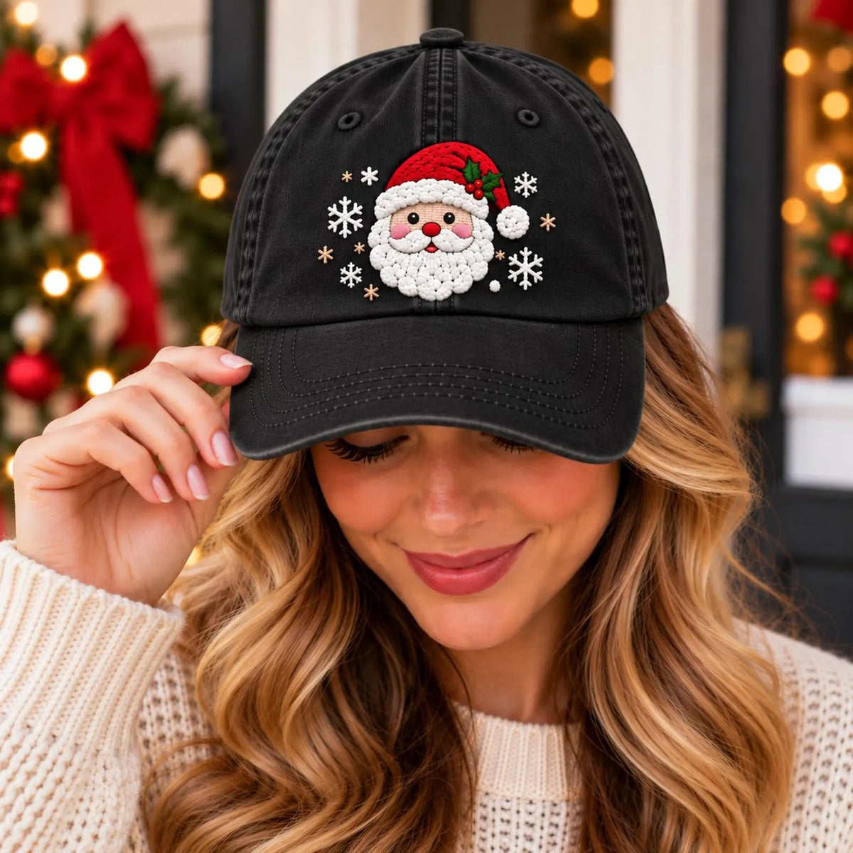 Santa Embroidered Hat, Christmas Baseball Cap, Santa Claus Hat, Holiday Hat, Christmas Gift, Winter Cap, Festive Unisex Ha