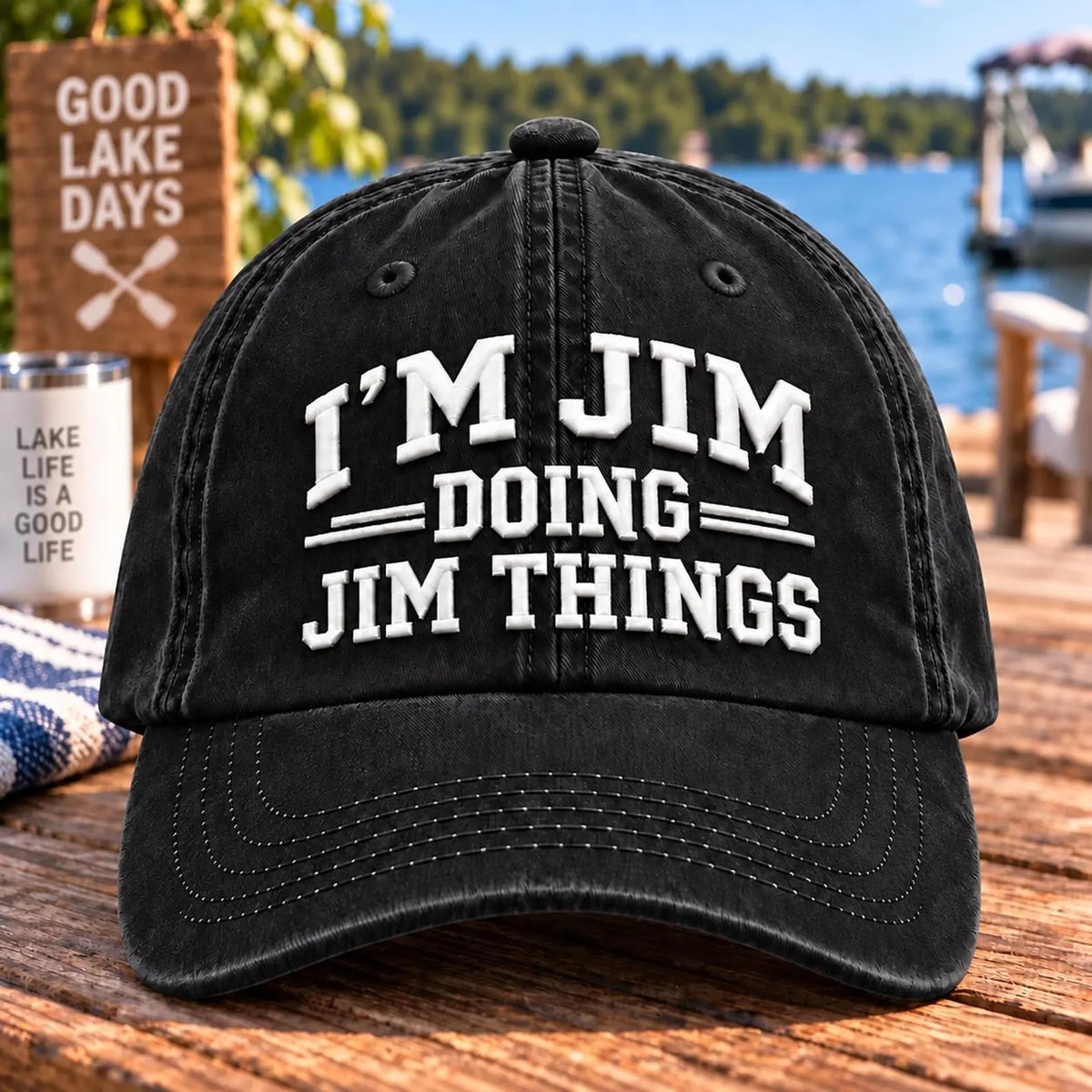 Funny Jim Hat, I'm Jim Doing Jim Things Embroidered Cap, Men's Washed Baseball Hat, Funny Gift for Jim, Dad Gift, Novelty Hat