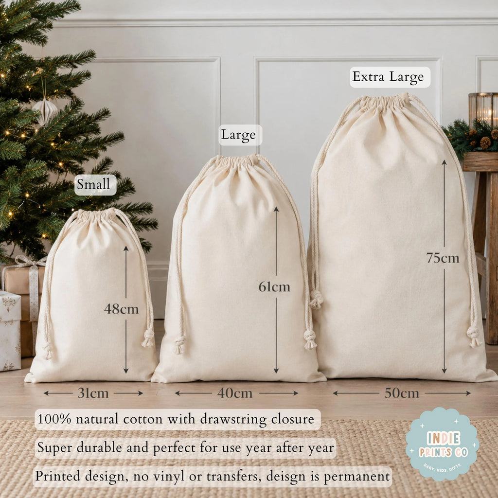 Personalised Cotton Santa Sack, Kids Christmas Gift Bag, Christmas Eve Box, Special Delivery Bag